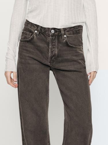 Jeans wide leg tiro medio - Gris / Natural de Zara
