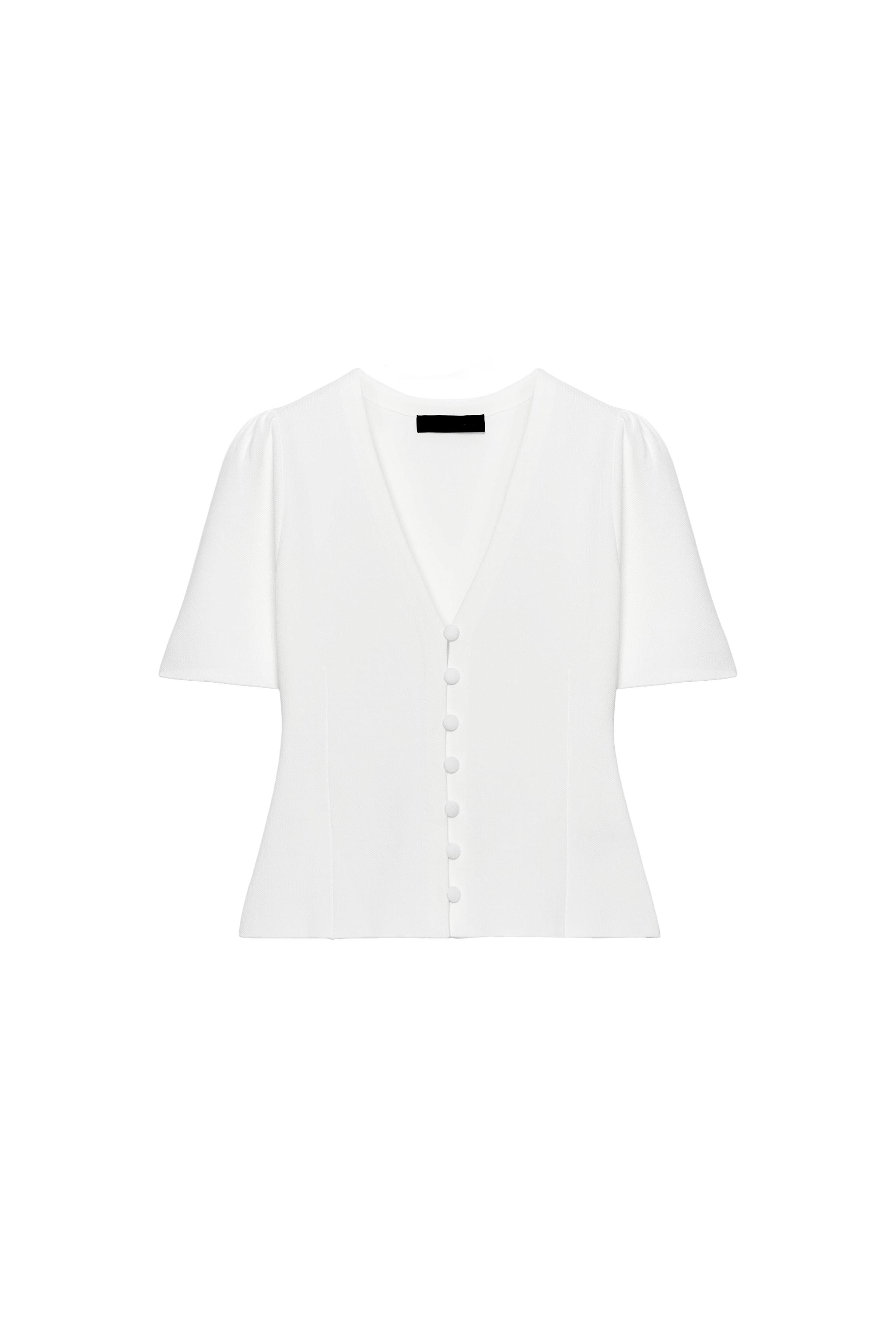 zara — CARDIGAN IN MAGLIA MANICHE CORTE