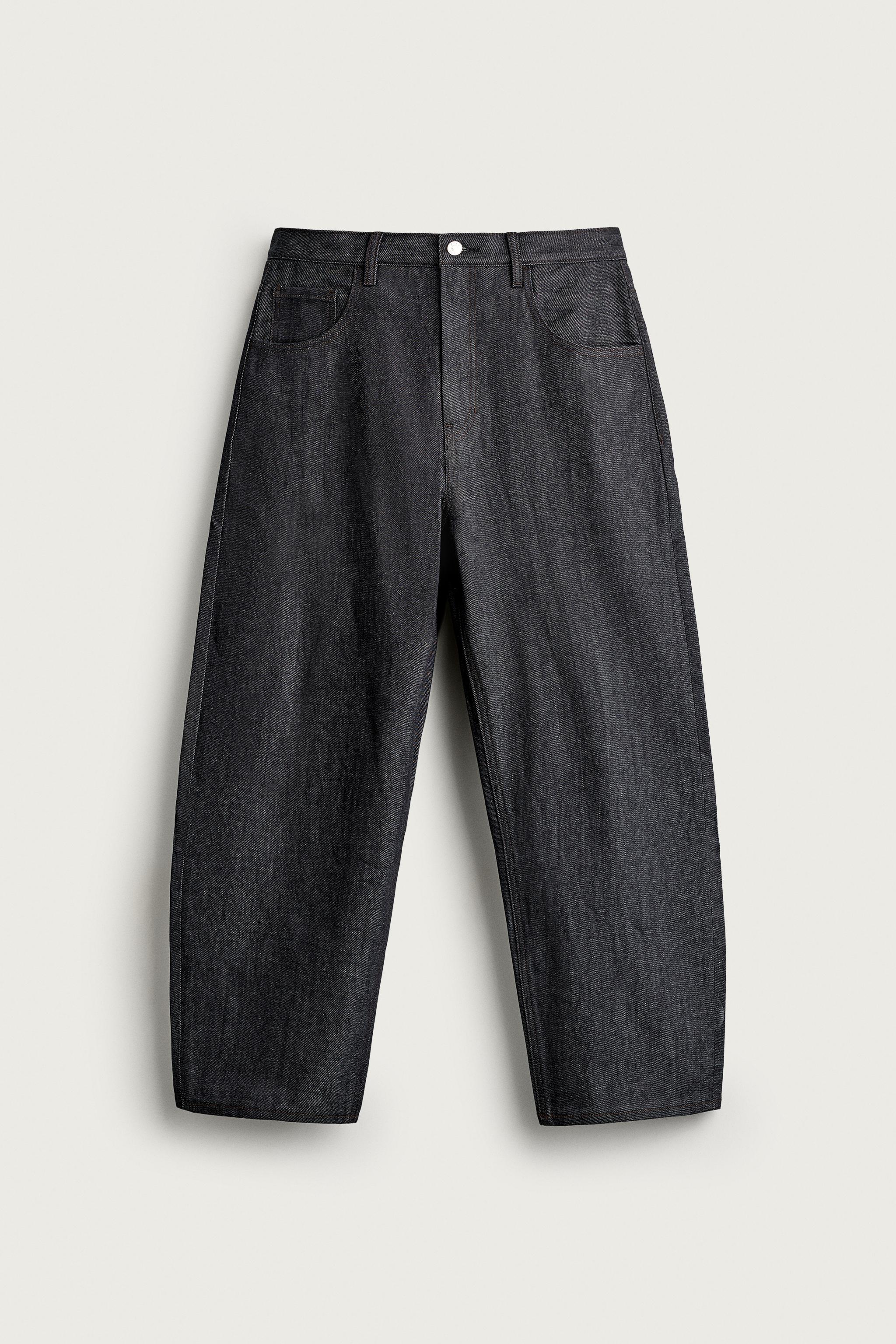 Zara TAPERED FIT GENİŞ PAÇA JEAN görsel 7