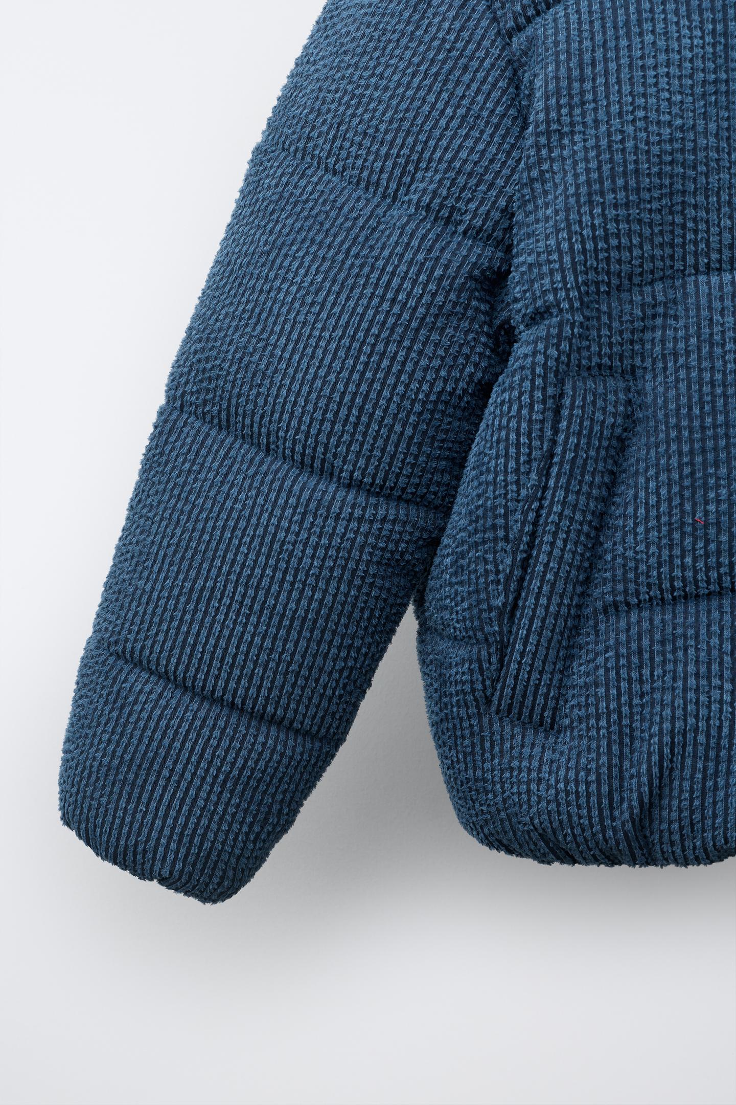 Детская куртка Zara Corduroy Puffer, цвет: Синий — фото 7