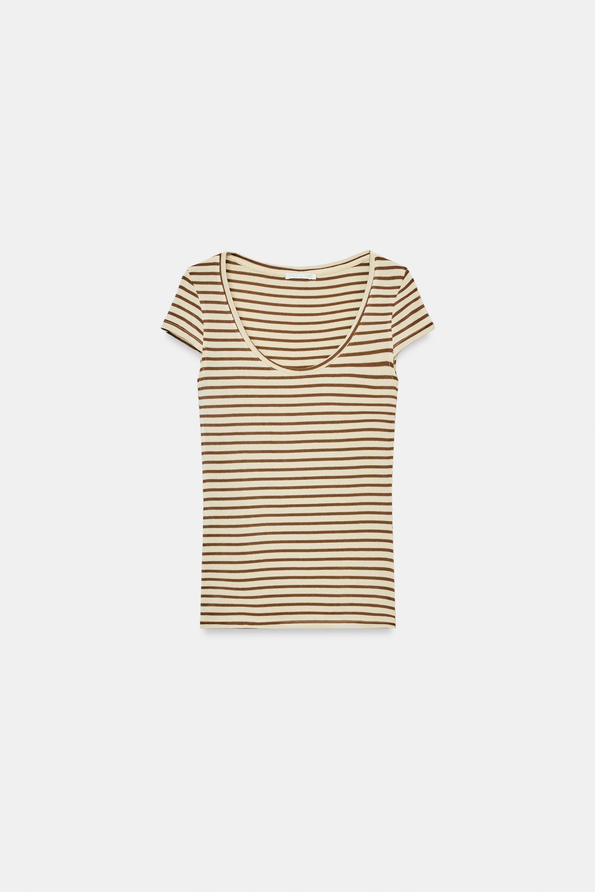 T-SHIRT À RAYURES MANCHES COURTES