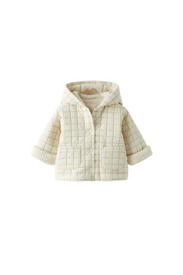 FAUX SHEARLING QUILTED JACKET