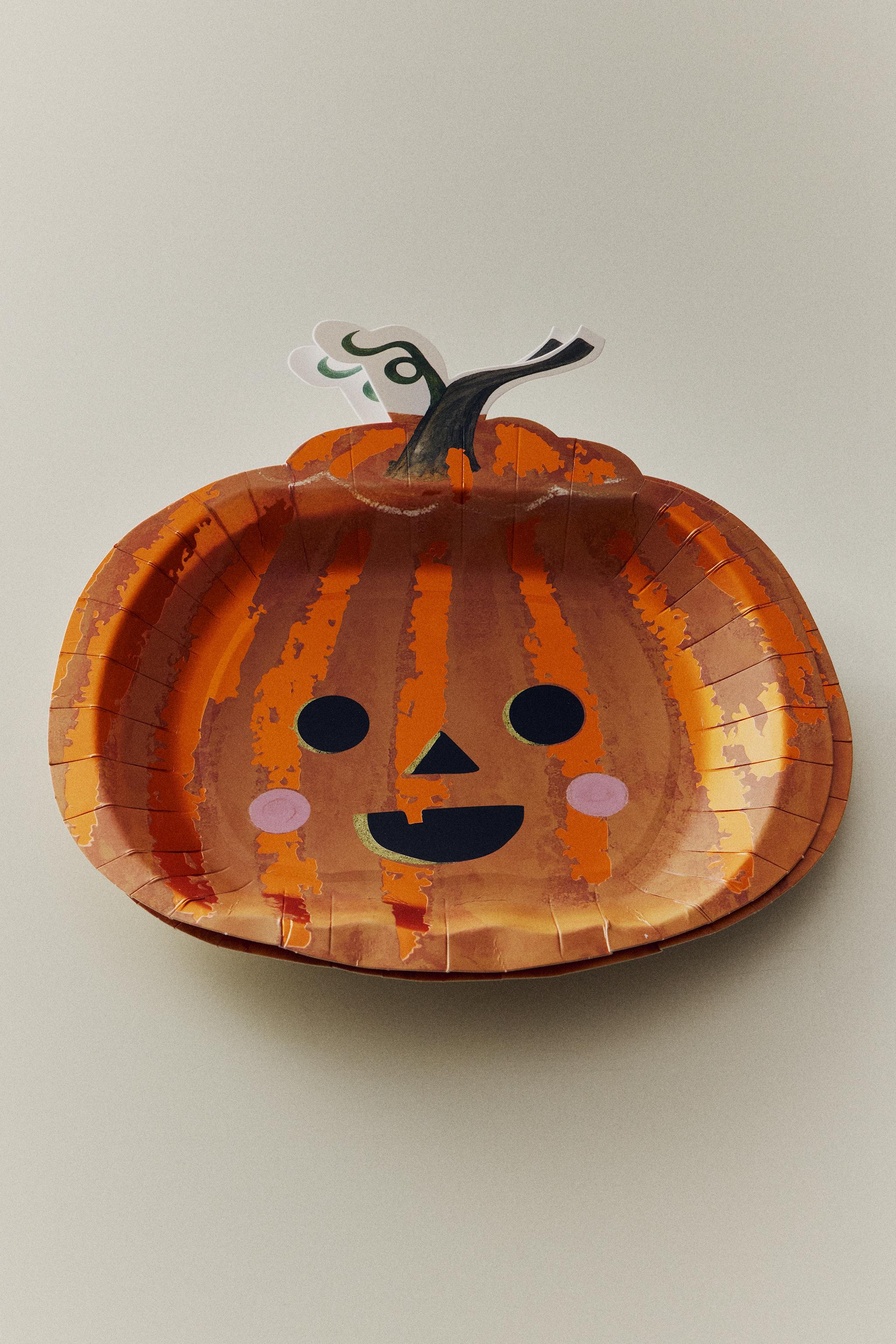 LOT ASSIETTES PAPIER ENFANT CITROUILLE HALLOWEEN (LOT DE 12)