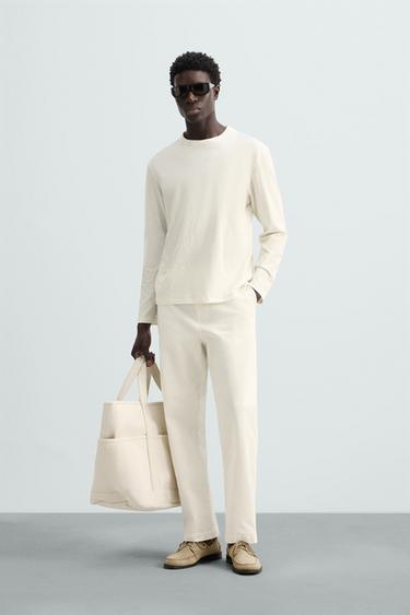 COTTON - HEMP T-SHIRT - Ecru by Zara - Image 0