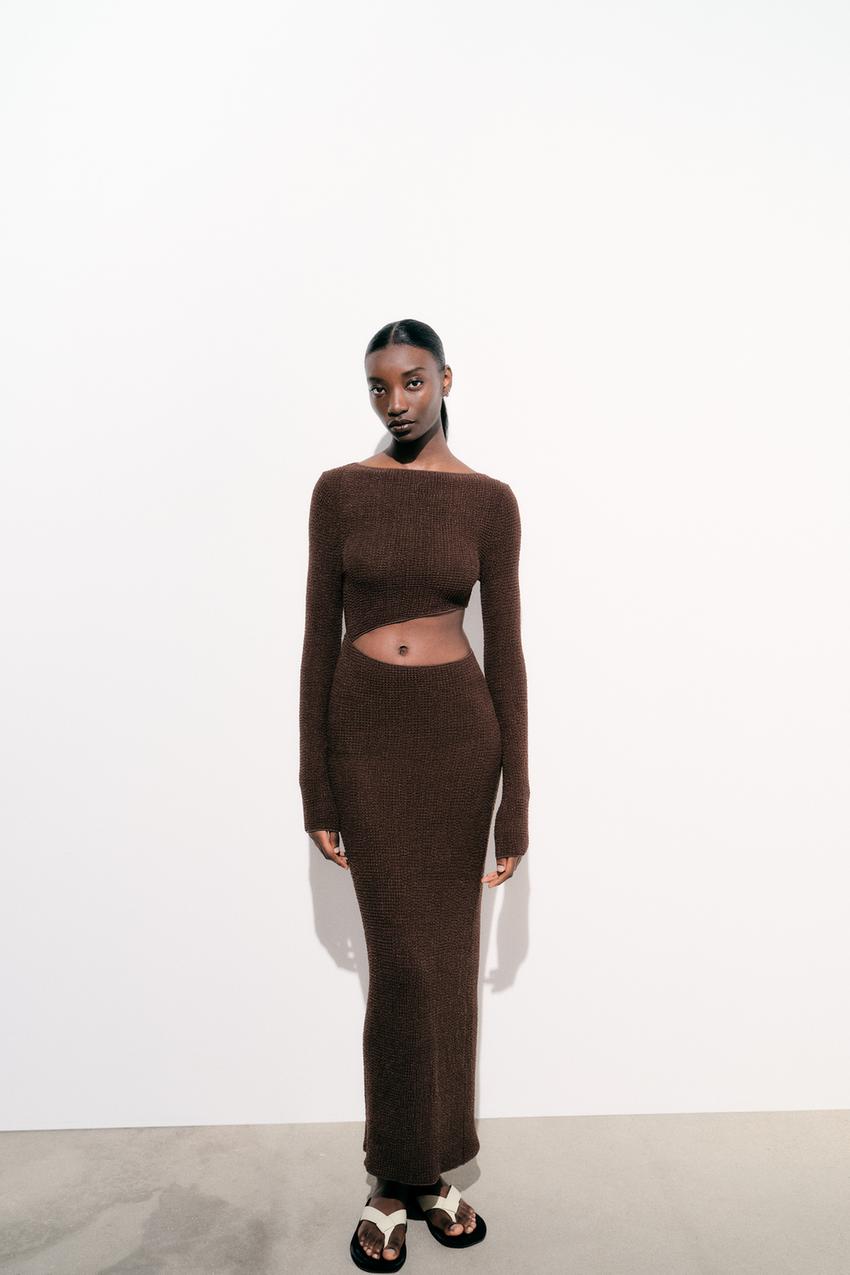 zara ruched dress brown This Brown Zara Dress Is Trending