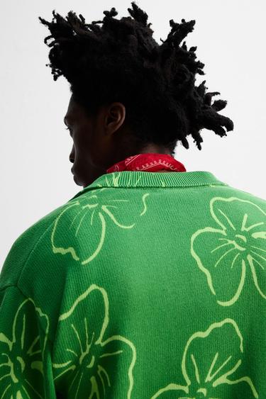 FLORAL PRINT CARDIGAN © OTIS KWAME KYE QUAICOE - Green by Zara - Image 6
