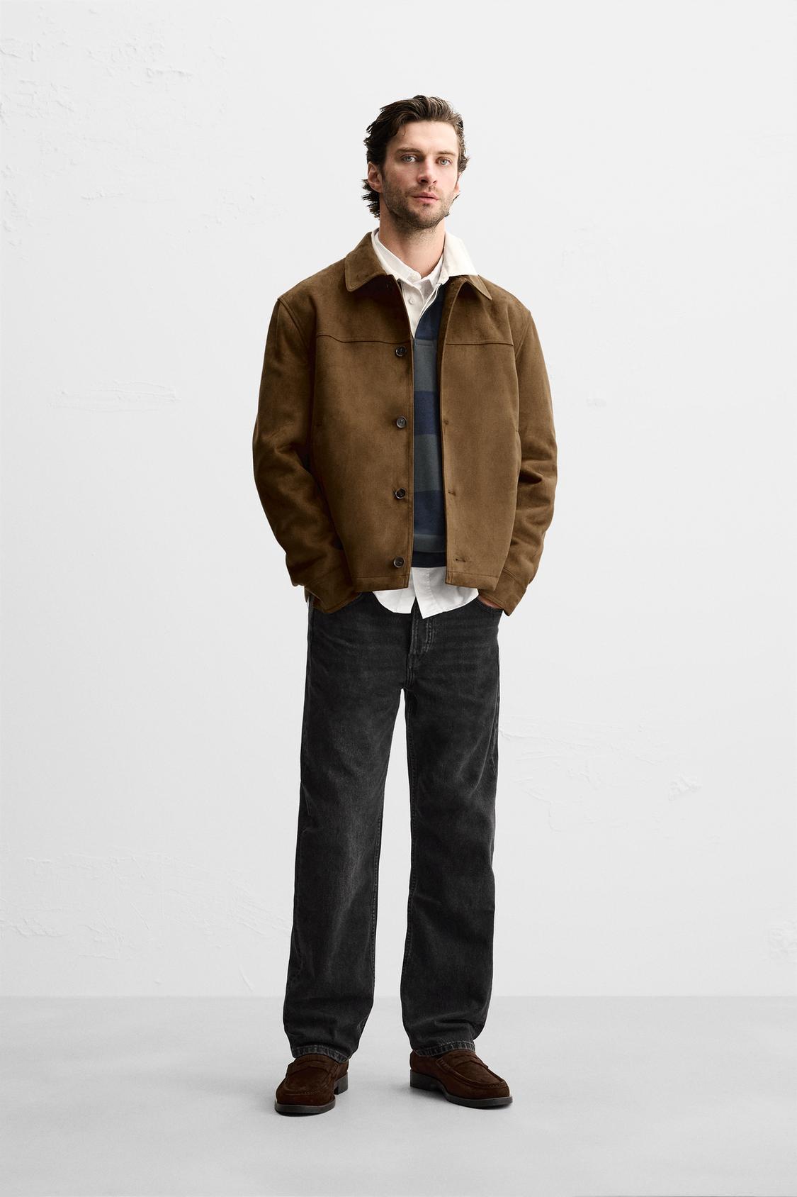 КУРТКА ИЗ ИСКУССТВЕННОЙ ЗАМШИ ZARA