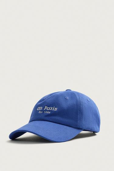 0FR. PARIS X ZARA CONTRAST EMBROIDERY CAP - Blue by Zara