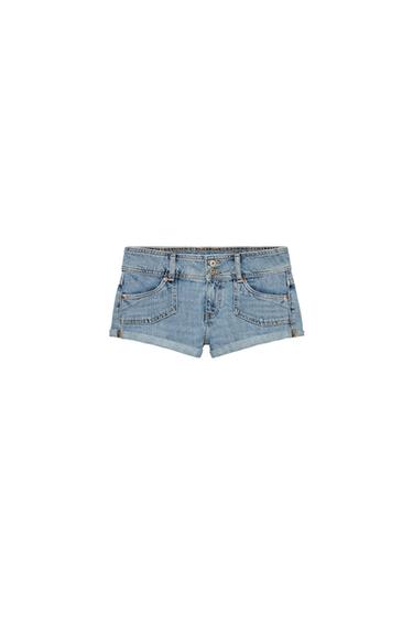 SHORTS MINI DENIM TRF BOLSILLOS - Azul de Zara