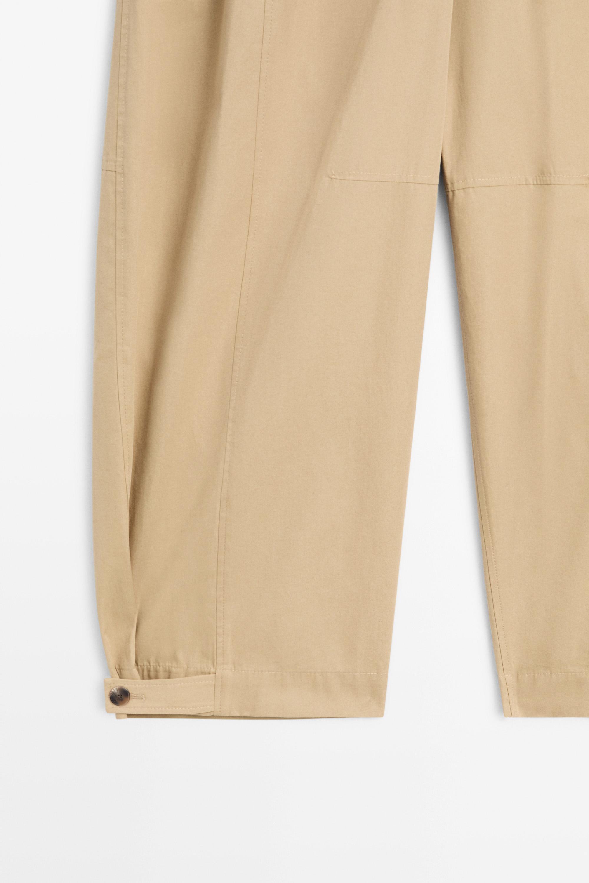 Pantalon barrel à détail bas 100 % coton