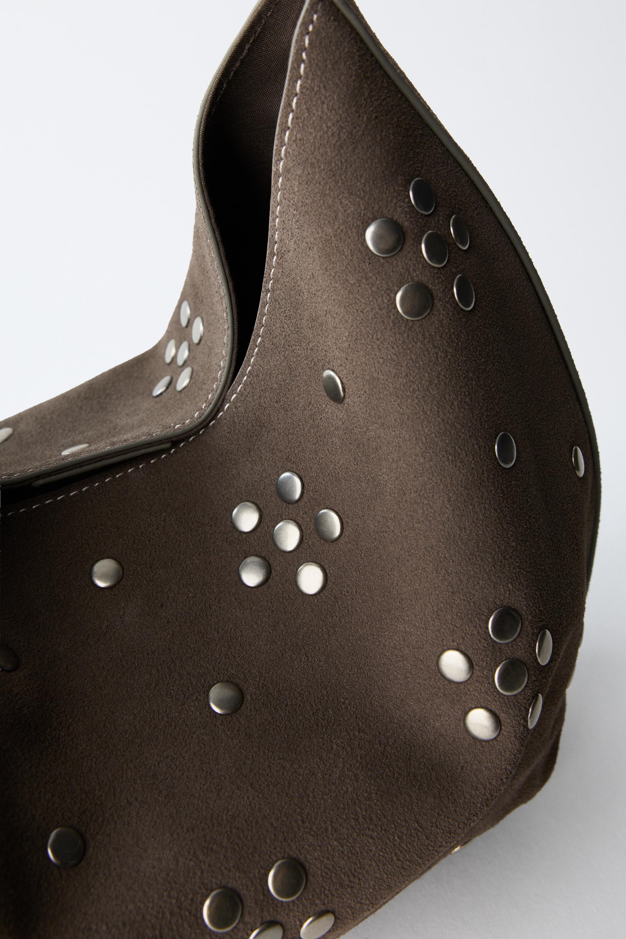 Детские сумки Zara LEATHER STUDDED CROSSBODY — фото 3