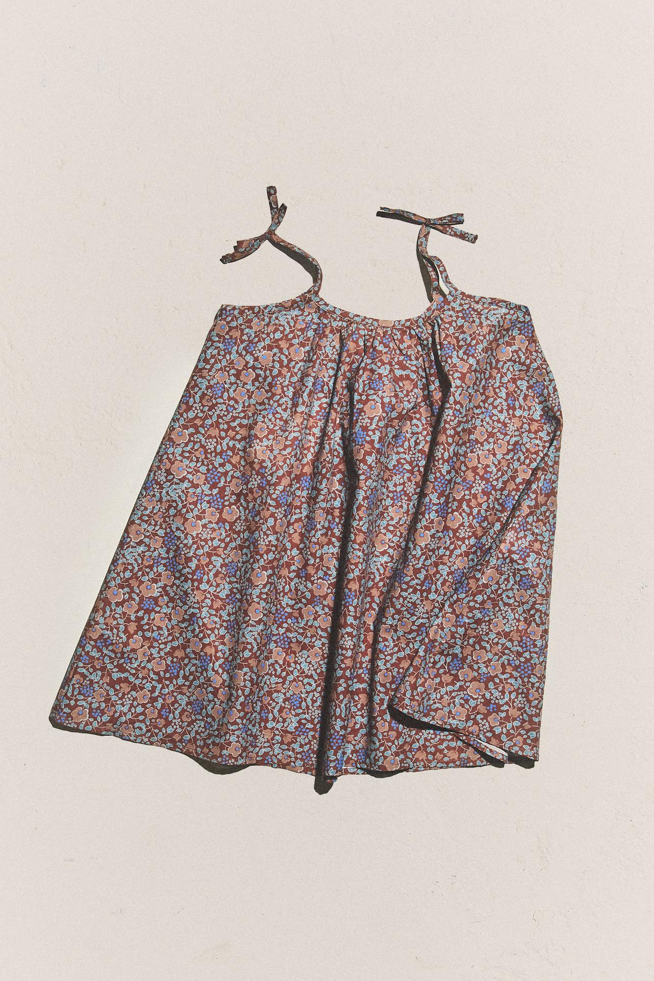 KIDS' FLORAL BEACH DRESS — Burgundy