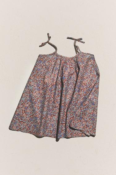 KIDS' FLORAL BEACH DRESS - Burgundy by Zara