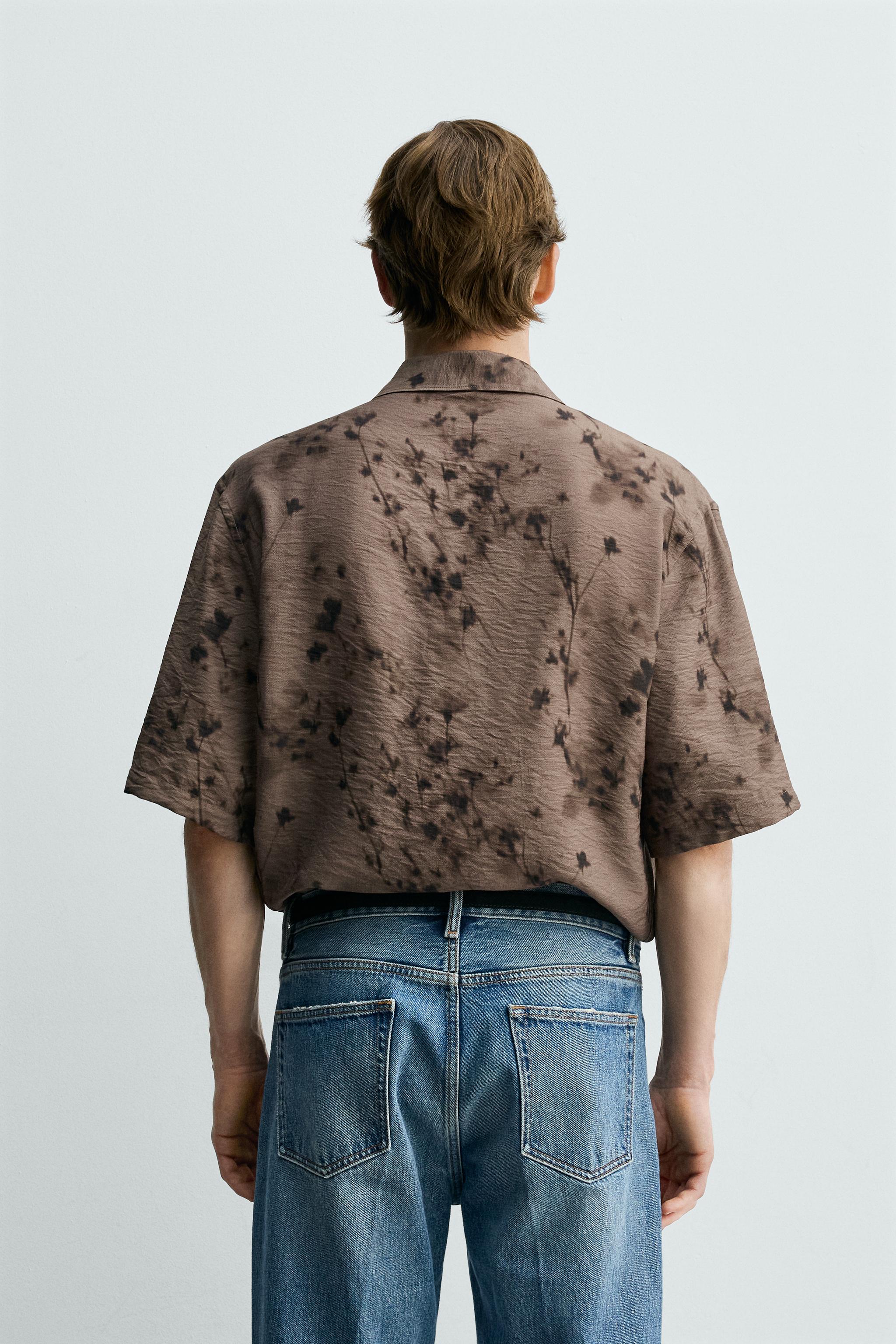 FLOWY ABSTRACT PRINT SHIRT