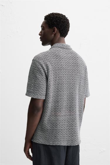 CHEMISE STRUCTURÉE OUVERTE - Bleu marine / Blanc de Zara - Image 2