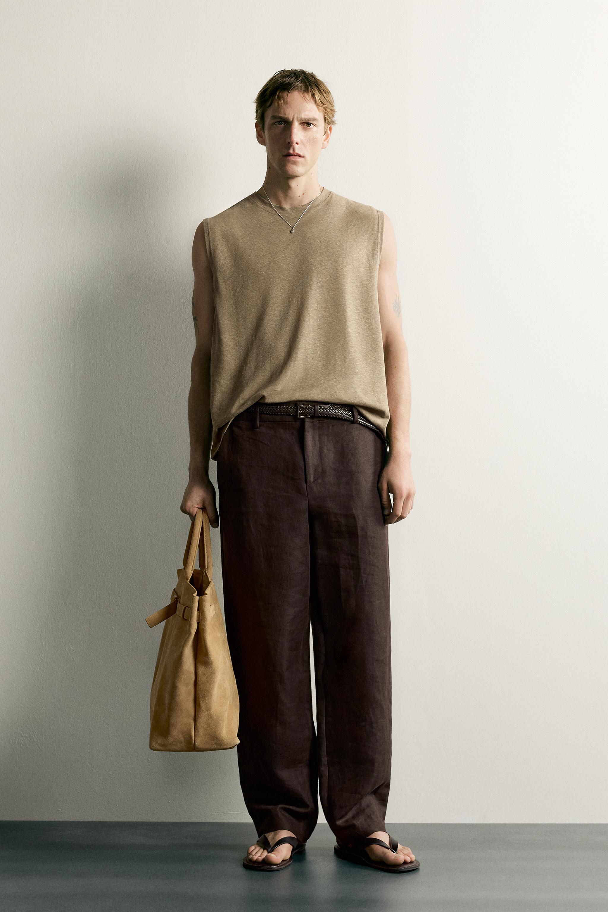 RELAXED FIT COTTON-LINEN TANK TOP