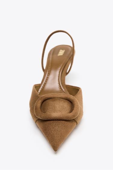 CHAUSSURES OUVERTES À L'ARRIÈRE PIÈCE - Marron de Zara - Image 4