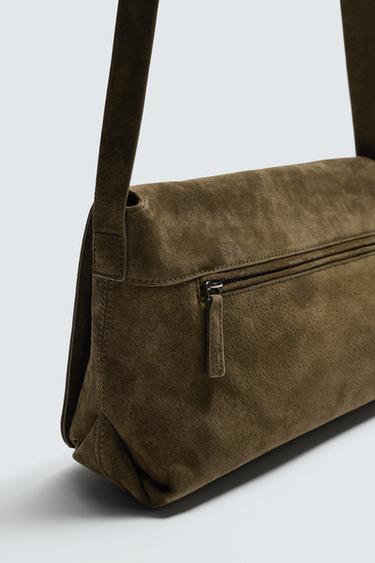 SAC BANDOULIÈRE EN CUIR - Vert kaki de Zara - Image 5
