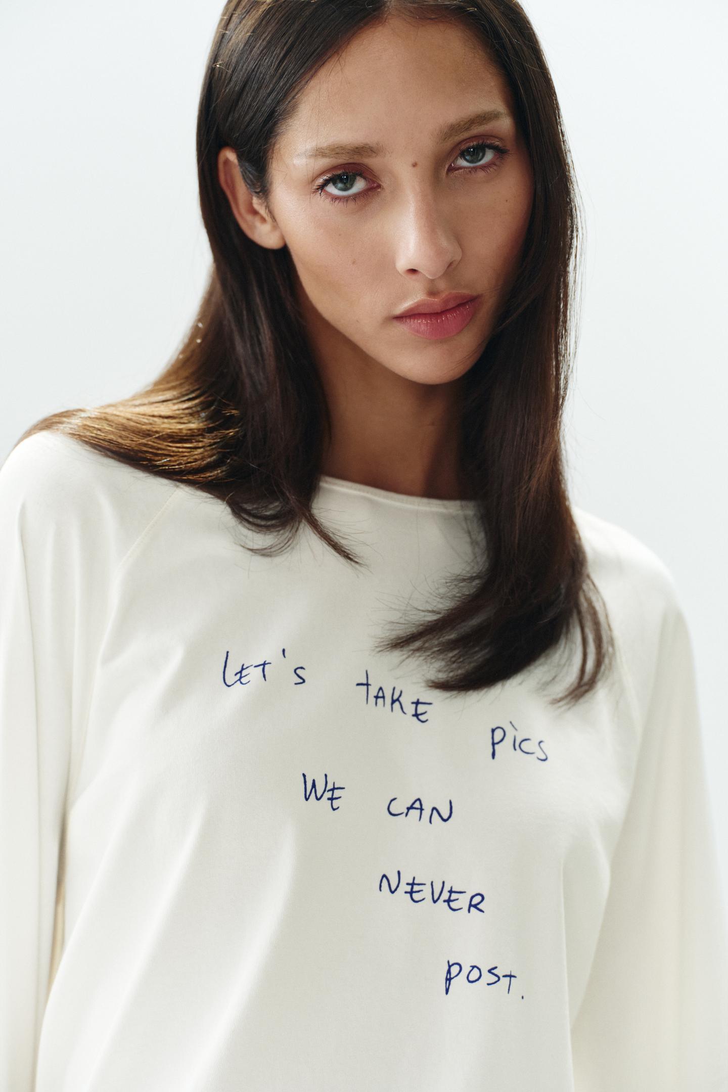 Женская футболка Zara Thomas LelÚ Raglan, цвет: Устричный белый — фото 5