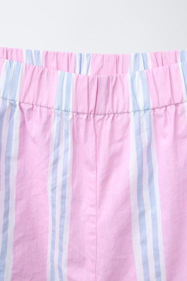 6-14 YEARS/ STRIPED SHIRT AND BERMUDA PYJAMAS - Pink by Zara - Image 7
