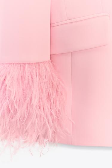 BLAZER MANCHES PLUMES - Bleu marine de Zara - Image 4