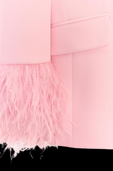 FEATHER CUFF BLAZER - Navy blue by Zara