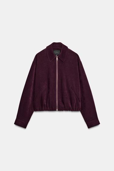 CHAQUETA BOMBER VOLUMEN - Burgundy de Zara