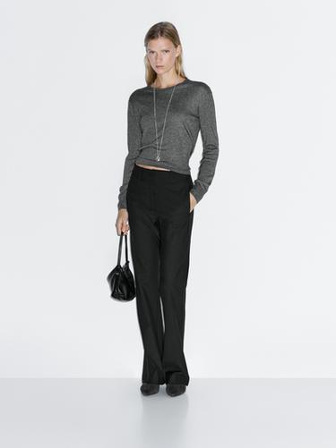 Zara Flared trousers - Black - Image 0