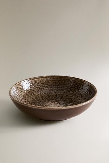 SOUP PLATE WITH RAISED DESIGN - Grey by Zara - Image 1