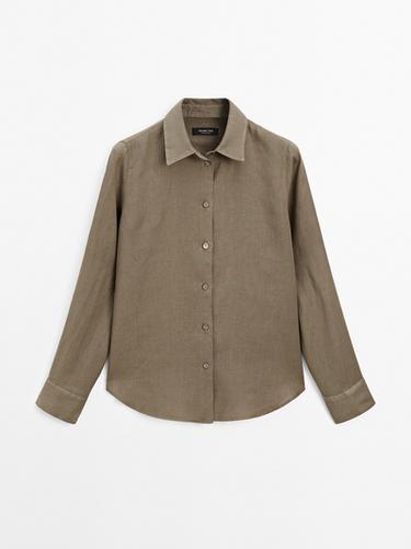 Zara Flowing 100% linen shirt - Light green