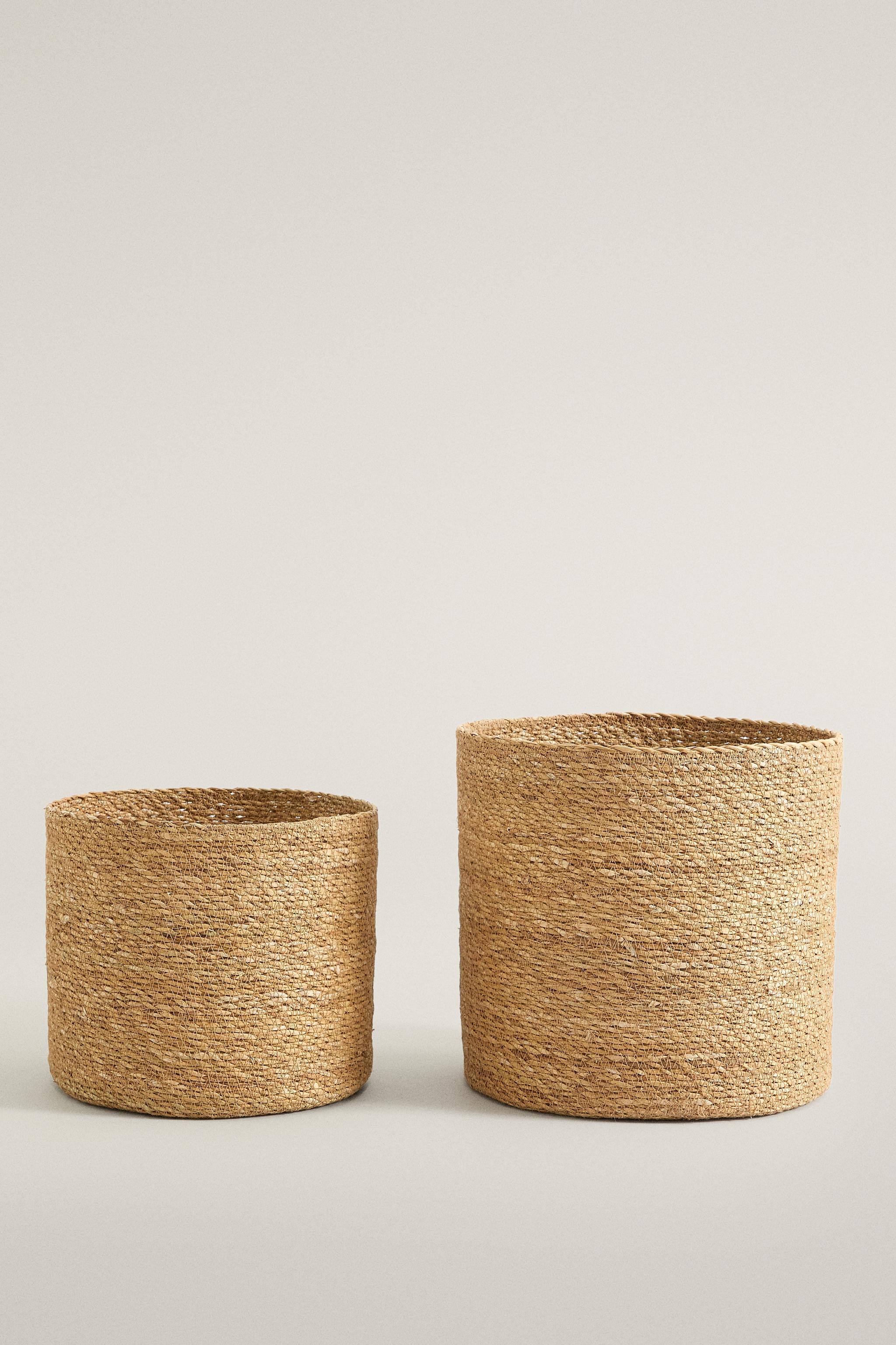 CYLINDRICAL SEAGRASS BASKET