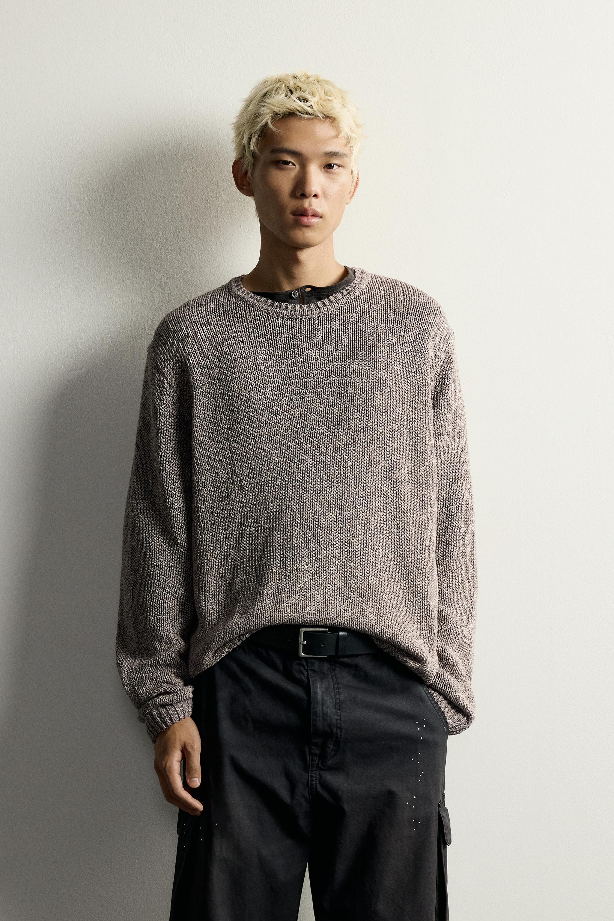 Мужские свитеры Zara TEXTURED RELAXED FIT JUMPER — фото 2