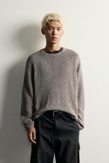 TEXTURED RELAXED FIT JUMPER — Stone 2