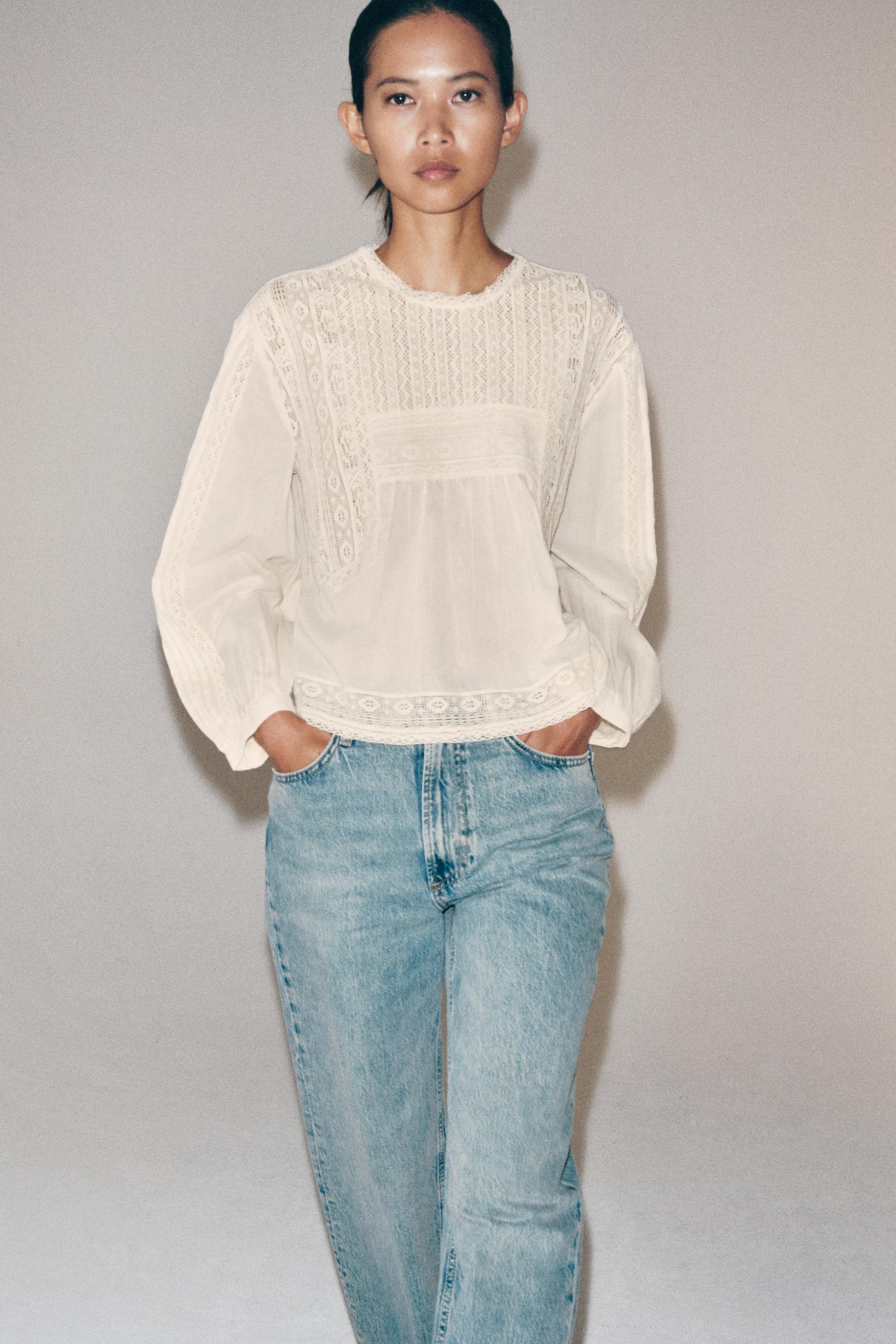 İŞLEMELİ GÖMLEK ZW COLLECTION - Görsel 5