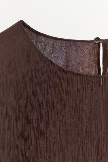 ROBE 100% VISCOSE BRODERIES FANTAISIE - Marron de Zara - Image 5