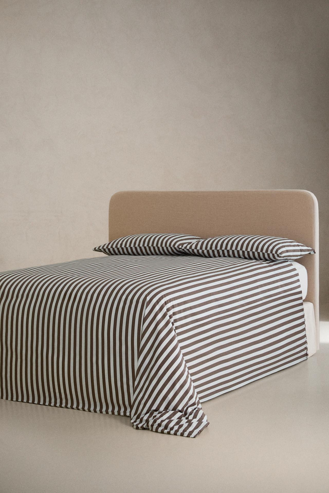 STRIPED PERCALE DUVET COVER (300 THREAD COUNT) — Blue