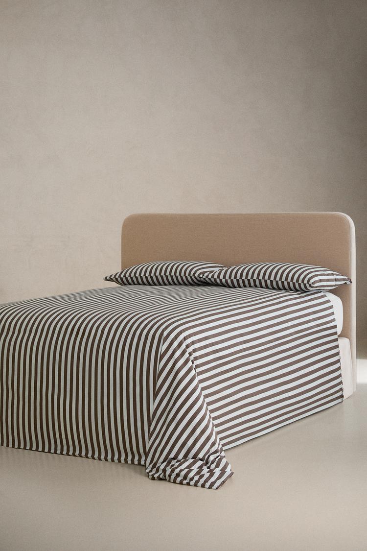 STRIPED PERCALE DUVET COVER (300 THREAD COUNT) — Blue
