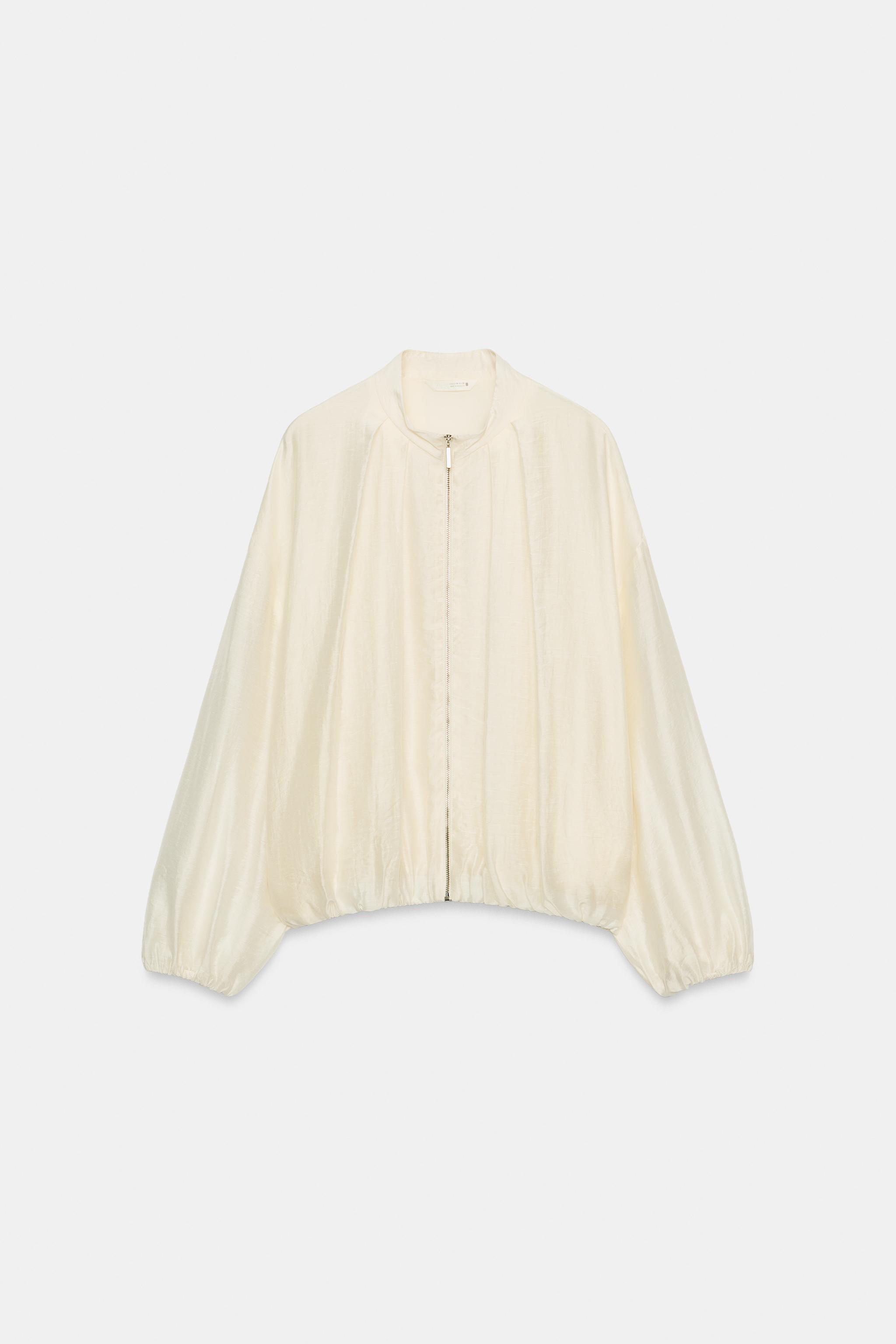 Женские куртки Zara PLEATED BOMBER JACKET — фото 7
