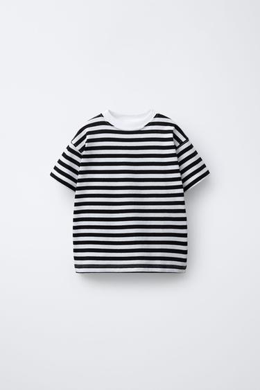 CAMISETA RAYAS - Azul / Blanco de Zara - Imagen 0