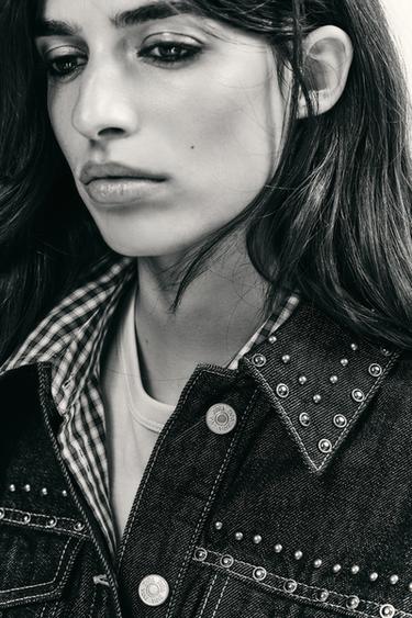 VESTE EFFET JEAN À CLOUS - Indigo foncé de Zara - Image 3