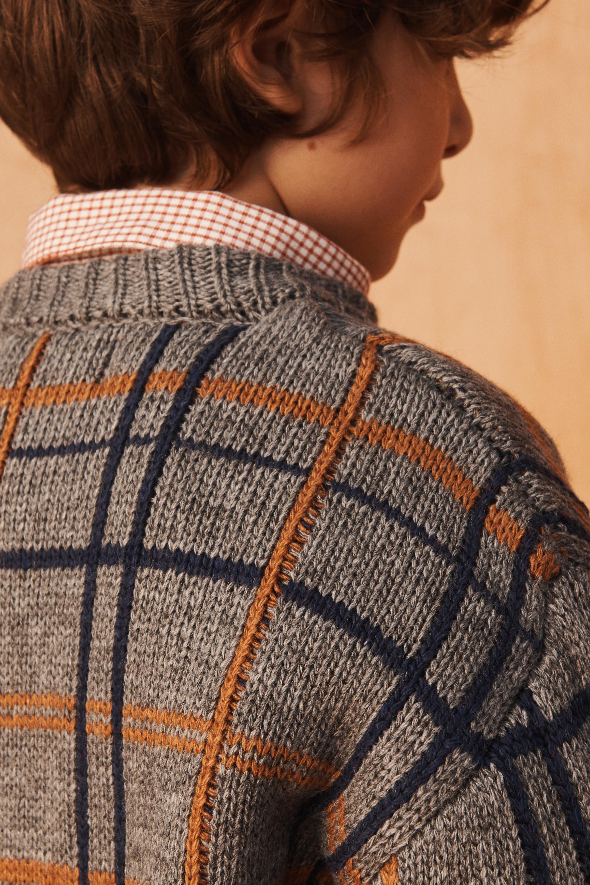 PULL CARREAUX AVEC LAINE ÉDITION LIMITÉE