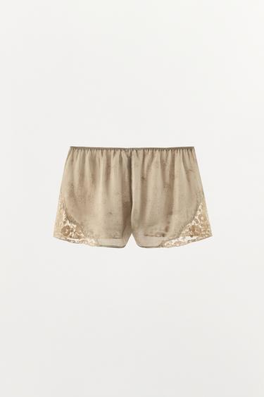 SHORT BRODÉ ZW COLLECTION - Gris / Beige de Zara - Image 4