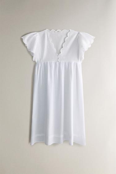 CAMISÓN MANGA CORTA - Blanco de Zara