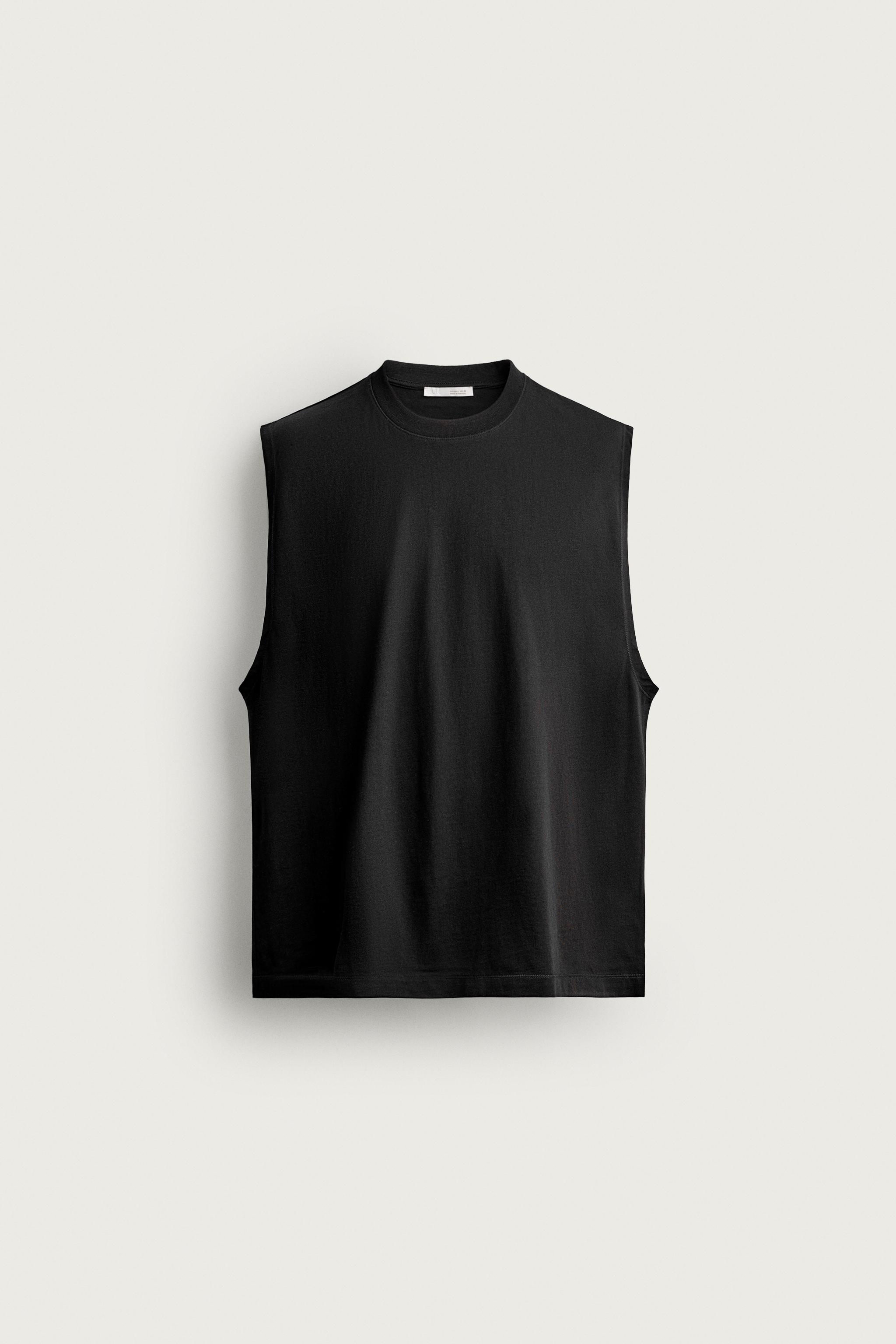 WASHED TANK TOP — Black