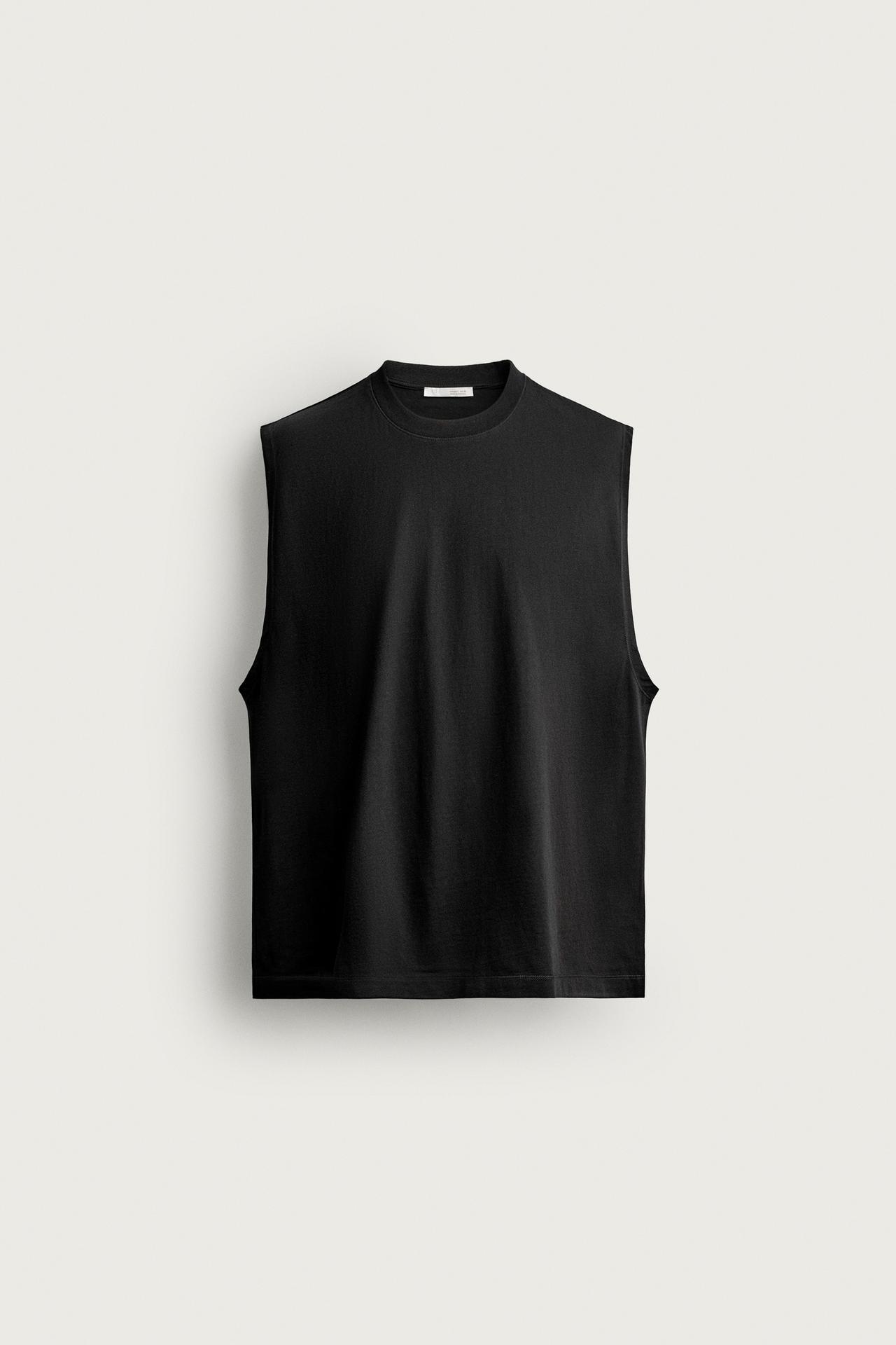 WASHED TANK TOP — Black