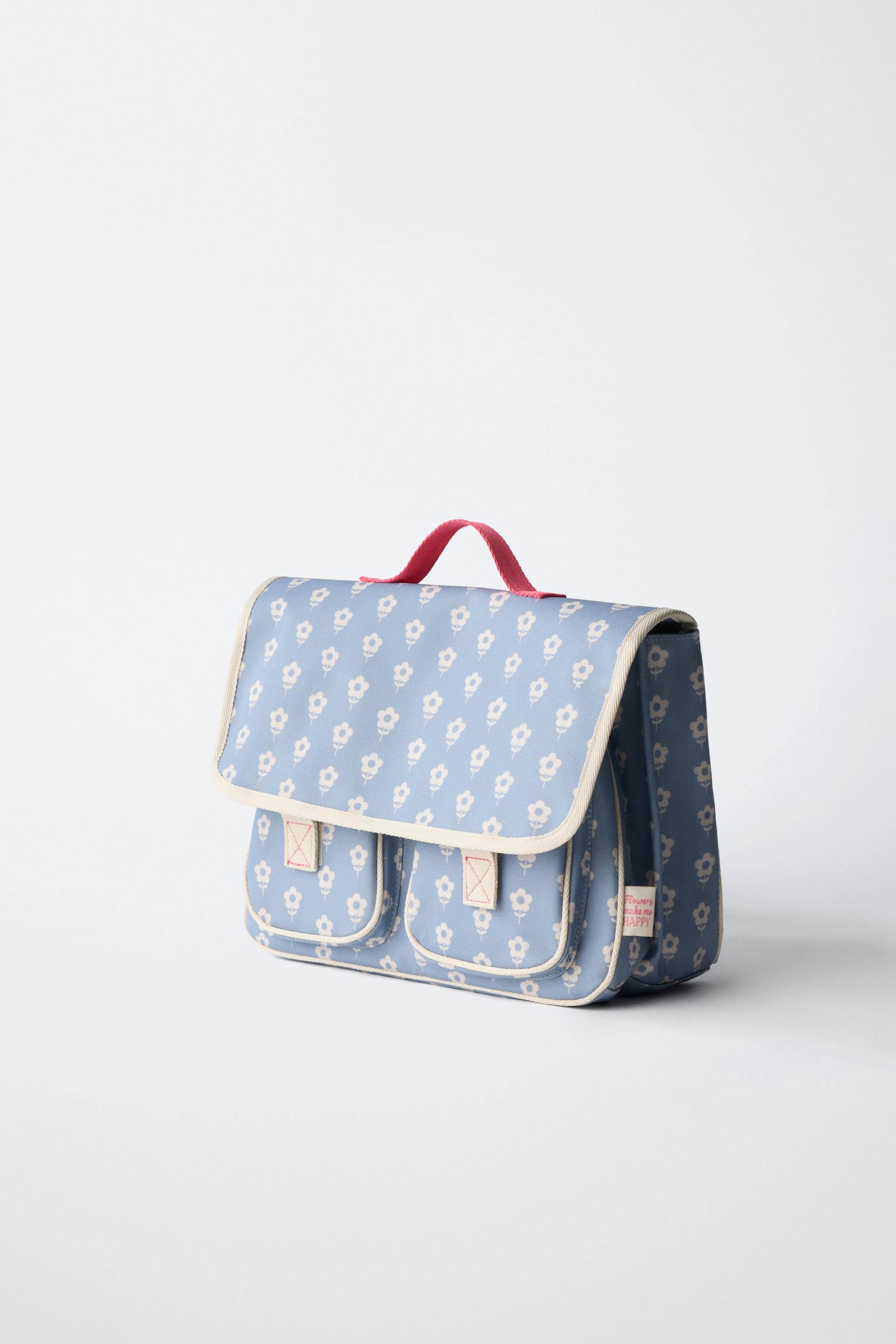 FLORAL SATCHEL BACKPACK — Blue