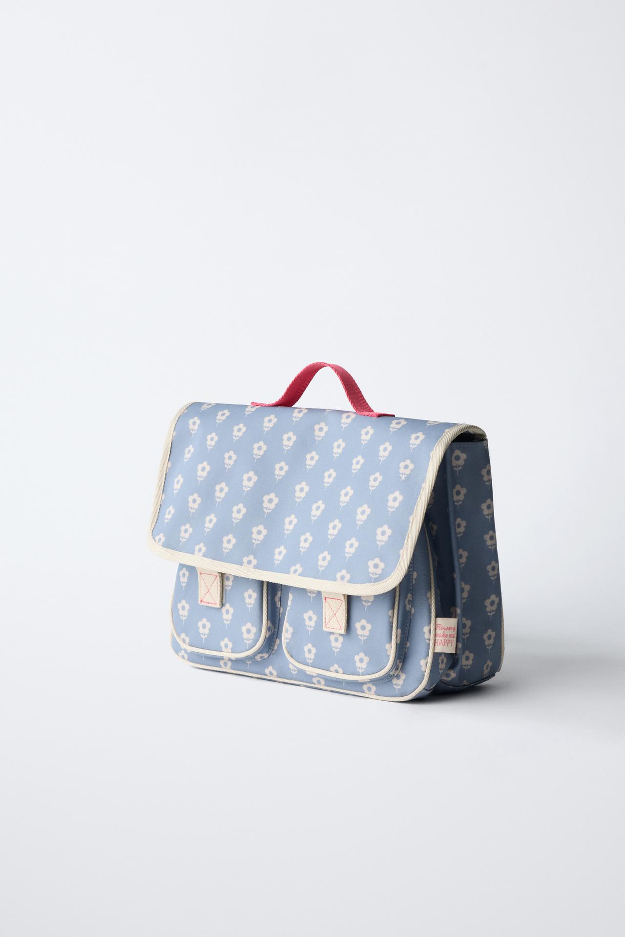 FLORAL SATCHEL BACKPACK — Blue