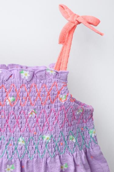 ROBE ÉLASTIQUES IMPRIMÉ FLEURS - Mauve de Zara - Image 2