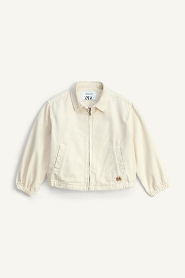Zara LIMITED EDITION EMBROIDERED LIGHTWEIGHT JACKET - Beige