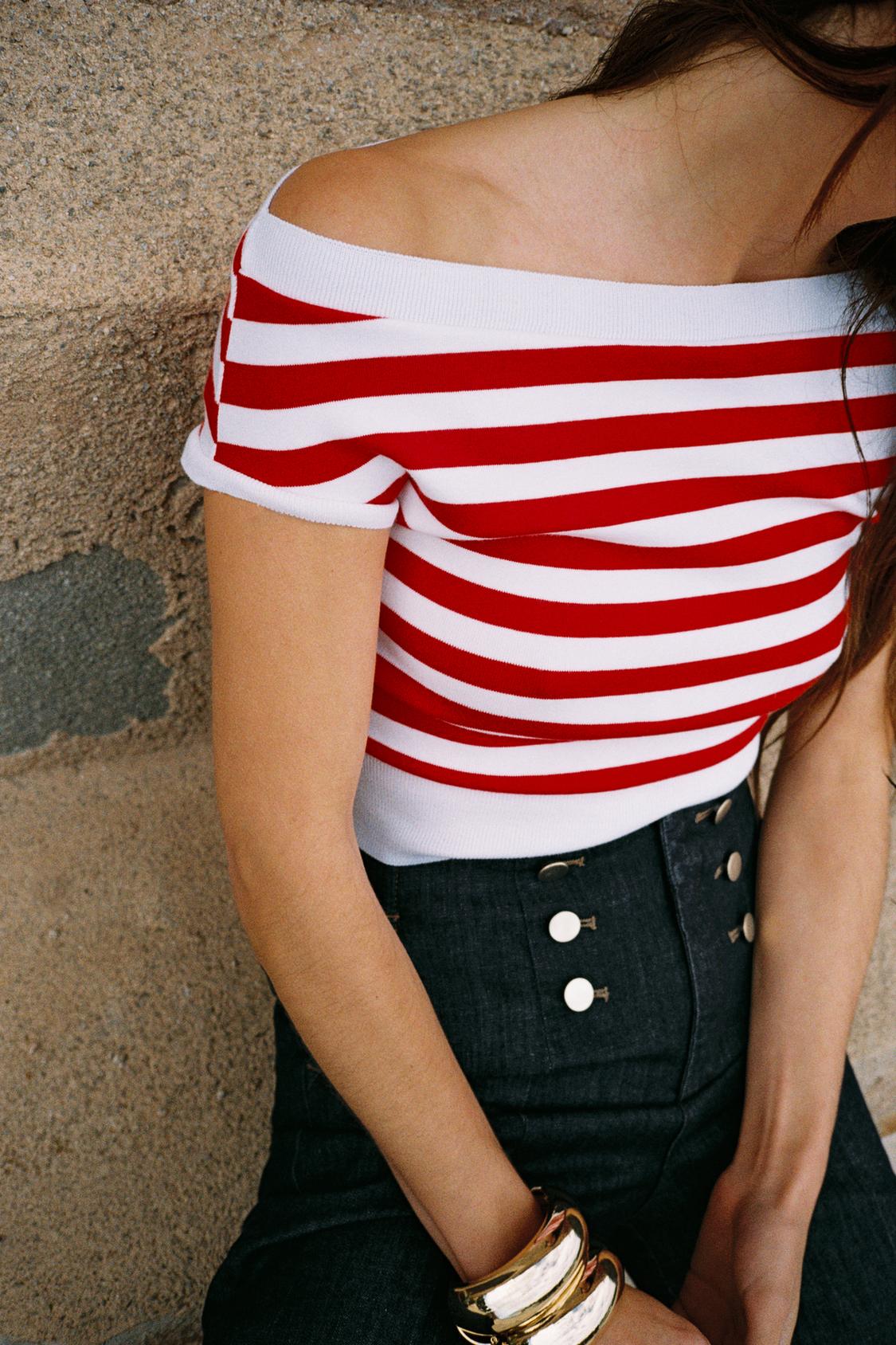 STRIPED BOATNECK TOP